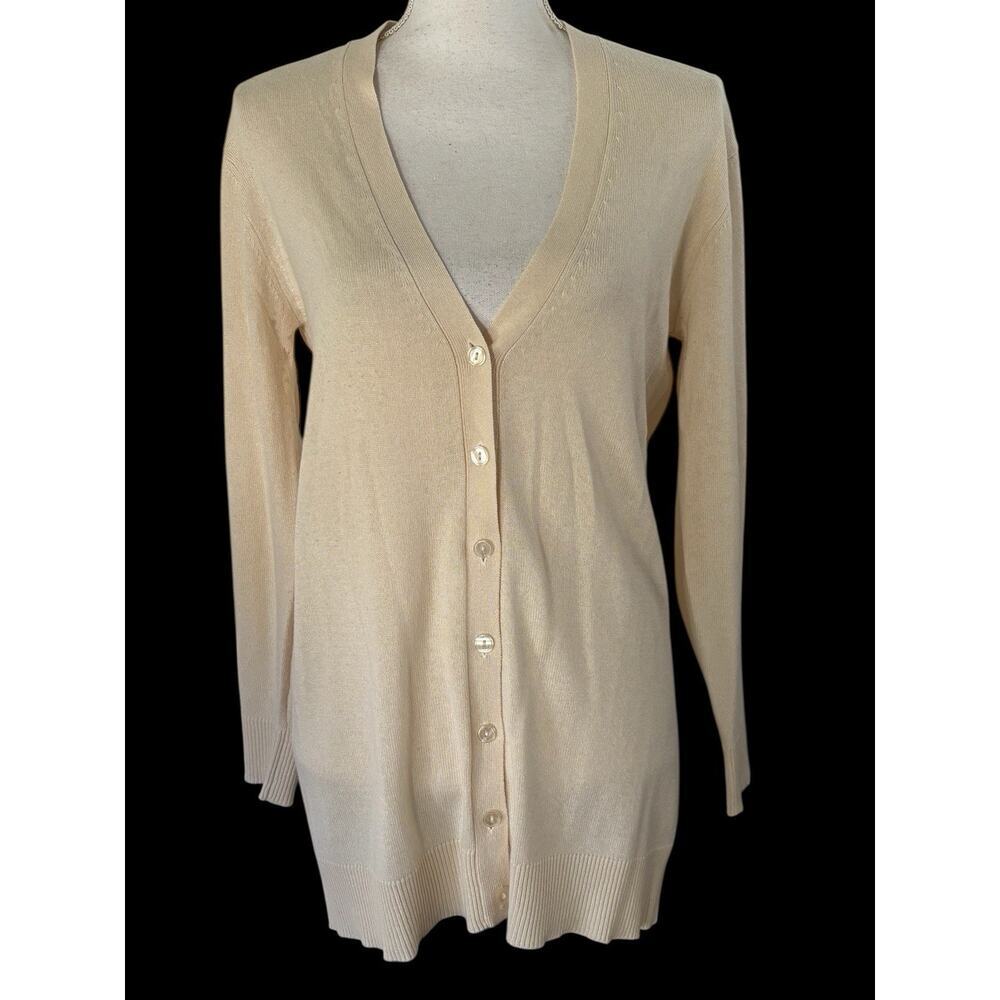 Moda International Women Silk Cashmere Cardigan Sz Small Classic Preppy Capsule